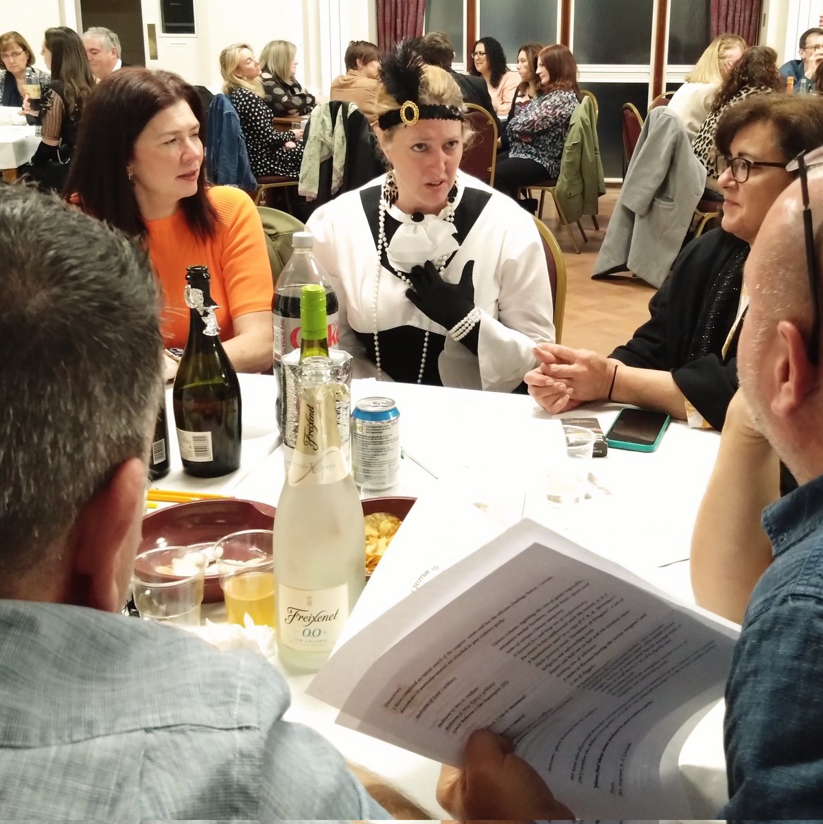 MysteryInkEvent's tweet photo. It looks like Lady Evelyn is under some pressure from our detectives! #murder #mystery #murdermystery "The Butler Didn't Do It!" https://t.co/CS7NAhf50l