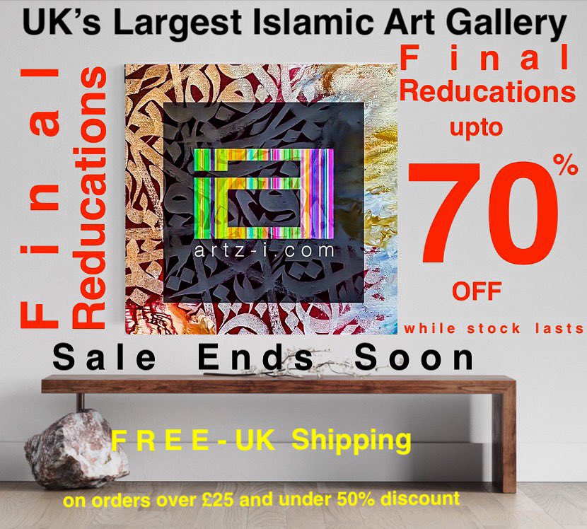 artzisart's tweet image. Don't miss out on our biggest sale of the season! Final reductions happening now.

artz-i.com

#finalreductions #saleendssoon #islamichomedecor