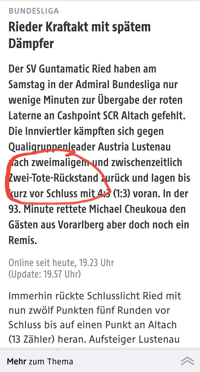 Die wohl härteste Partie in der Bundesligageschichte, wenn man <a href="/ORFsport/">ORF Sport</a> glauben schenkt <a href="/svried1912/">SV Ried 1912</a> <a href="/AustriaLustenau/">SC Austria Lustenau</a> #bundesliga
