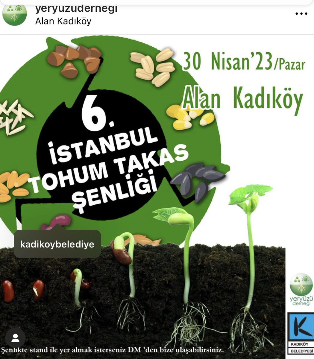 6. İstanbul Tohum Takas Şenliğinde Validebağ Gönüllüleri olarak bizler de yerimizi alacağız. 

Tüm koru severleri standımıza bekleriz. Görüşmek üzere. Sevgiler. 

#TohumTakas #Koru