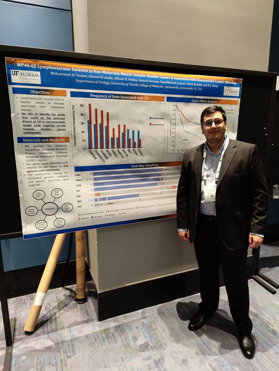 Stop by today's #AUA2023 bladder cancer poster session to see my work on lymphovascular invasion in MIBC #Chicago #bladdercancer