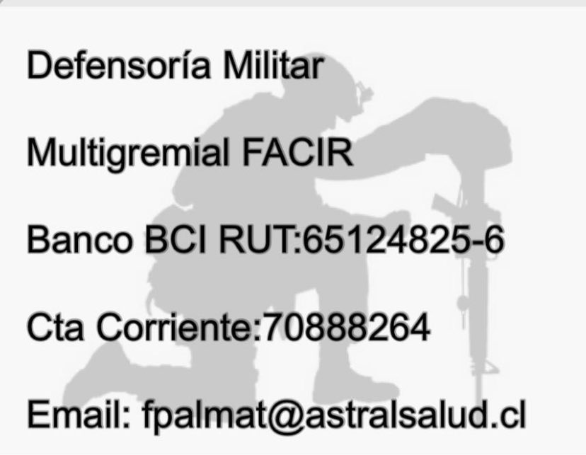 KekaBasualdo's tweet photo. 🔴La Familia Militar (R) ha iniciado la campaña de recaudación de fondos para los “Soldados Olvidados del 73” Su donación irá en directo apoyo de sus #Defensorias y necesidades básicas. Por su apoyo de Antemano, muchas gracias @MultigremFACIR
@dimagine https://t.co/Tr77wk7wZj