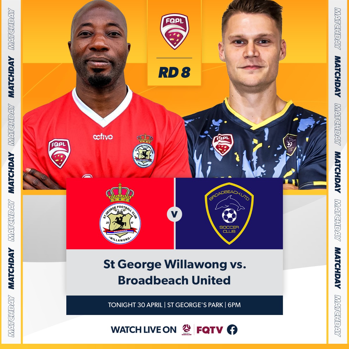 FootballQLD's tweet photo. Climbing the #FQPL pyramid in style 😎
 
Two newly promoted sides in St George Willawong and Broadbeach United go head-to-head tonight in a top of the table clash.

Get out to St George Park or watch LIVE &amp; FREE on #FQTV 👉 https://t.co/jgOdYccoKn https://t.co/MFmWg4lmBD