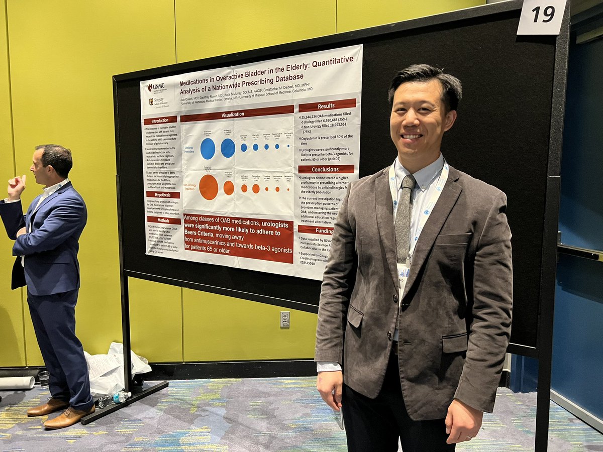 Jayson Kemble (@jaysonkemble) on Twitter photo Great presentation by <a href="/ThisIsAQuach/">Alan Quach</a> from <a href="/UrologyUnmc/">UNMC Urology</a> on OAB medications in the elderly
✅ urologists are more likely to adhere to beers criteria than non-urologists in prescribing antimuscarinics <a href="/CMDeibert/">Chris Deibert</a> Great presentation by <a href="/ThisIsAQuach/">Alan Quach</a> from <a href="/UrologyUnmc/">UNMC Urology</a> on OAB medications in the elderly
✅ urologists are more likely to adhere to beers criteria than non-urologists in prescribing antimuscarinics <a href="/CMDeibert/">Chris Deibert</a>