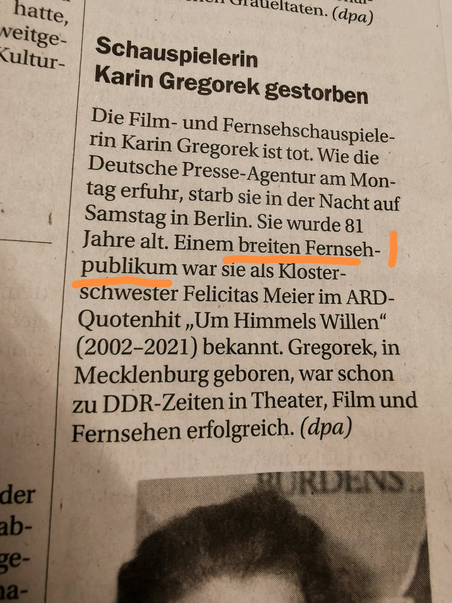 KempsensFritze's tweet photo. Nein,@dpa und @berlinerzeitung, einem breiten TV-Publikum war Karin #Gregorek längst u. a. durch den DDR-Fernsehklassiker "Verflucht und geliebt" bekannt. Ihr meint natürlich "#gesamtdeutsch". Dann schreibt bitte wenigstens richtig ab bei "#Wikipedia". #Journalismus #Ostdeutsche. https://t.co/HxdDv0Knmx
