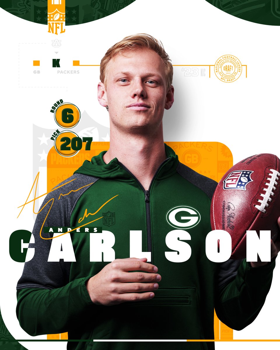 Anders Carlson is headed to Lambeau‼️

#AuburnMade🦅 | <a href="/packers/">Green Bay Packers</a>