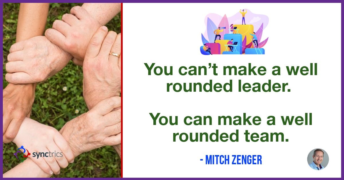 Why do we think that a ‘Super Leader’ actually exists??
We can only create ‘Super Teams’ when we effectively balance cognitive diversity in teams!
<a href="/mitchzenger/">Mitch Zenger</a> <a href="/synctrics/">Synctrics - Optimizing Team Success</a> go.synctrics.com/synctrics
 #Community #StartUps #Belonging #Culture #Inspiration #Diversity #Wellbeing #HR