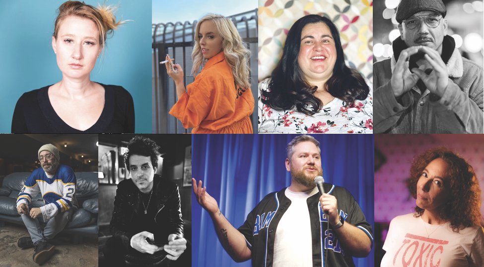HustlerMag's tweet photo. What gets your favorite #comics off when they get off stage? We ask 𝟖 famous jokesters for their go-to porn categories—&amp; other STICKY questions...💧https://t.co/hydrXQ57rZ

⭐️🎤 @ginnyhogan_ @JMScomedy @DebraDiGiovanni @luisjgomez @J_Potter @trickaduu @billsquire @TheAliaJanine https://t.co/ChI3SLKuTk