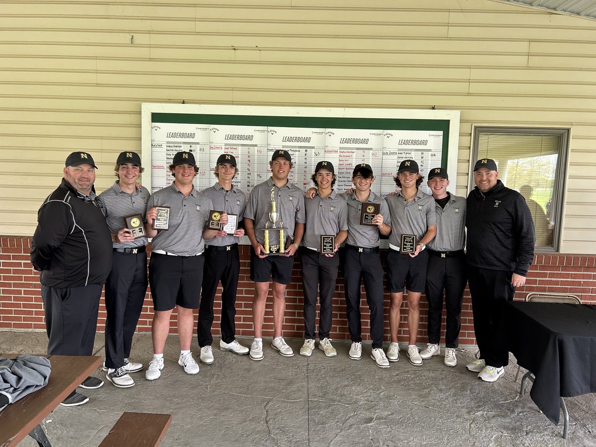 MillerBoysGolf's tweet photo. Millers are Winchester Invitational champions with a 296!
Drew Werkley claims individual medalist honors with a -5 67(playing as an individual) Rory Bushong finishes 2nd with a -2 70(also playing as an individual) and Cooper Claussen is 3rd w/ 71! @indianahsgolf @MillerNationAD https://t.co/YFHUIlDfm5