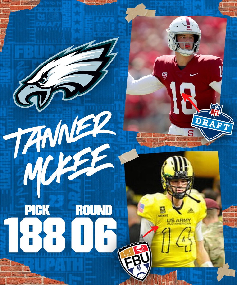 DRAFTED✅

Congratulations to #FBUPathAlum Tanner McKee on being selected by the Eagles in the 2023 NFL Draft 👏

Congratulations to this #FBUPathAlum 🔥

#FBU #GetBetterHere