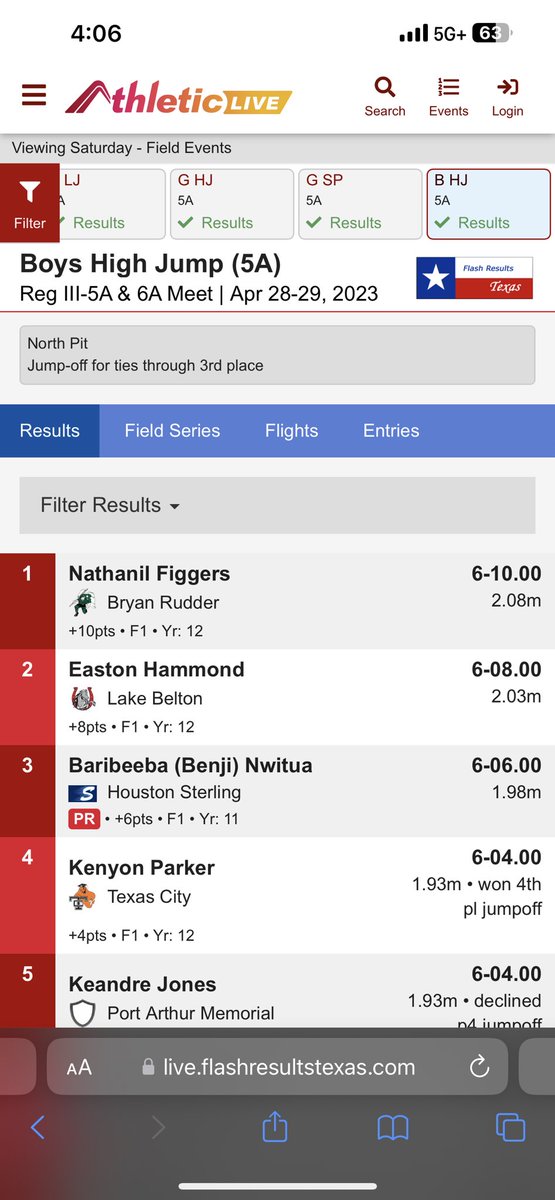 Congratulations to <a href="/hammond_easton/">Easton Hammond</a> on making a return back to Austin for the UIL 5A State Championships finishing 2nd with a leap of 6’8!! #HorsePower #StateBound