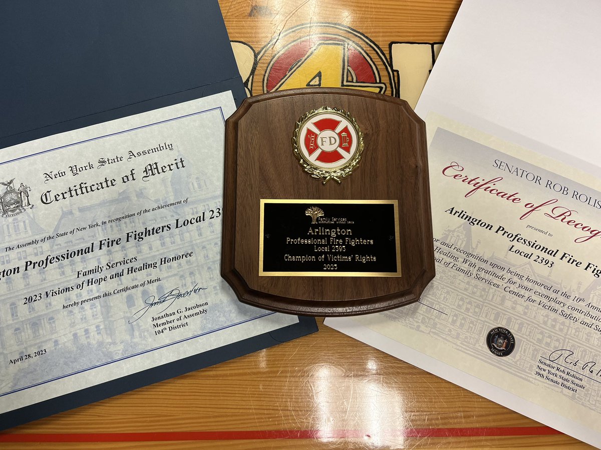 IAFFLocal2393's tweet photo. Local 2393 would like to thank @FSI411 for recognizing our efforts in being a Champion of Victim Rights. We are both humbled and honored to receive this award. https://t.co/ALc6lWUX3S