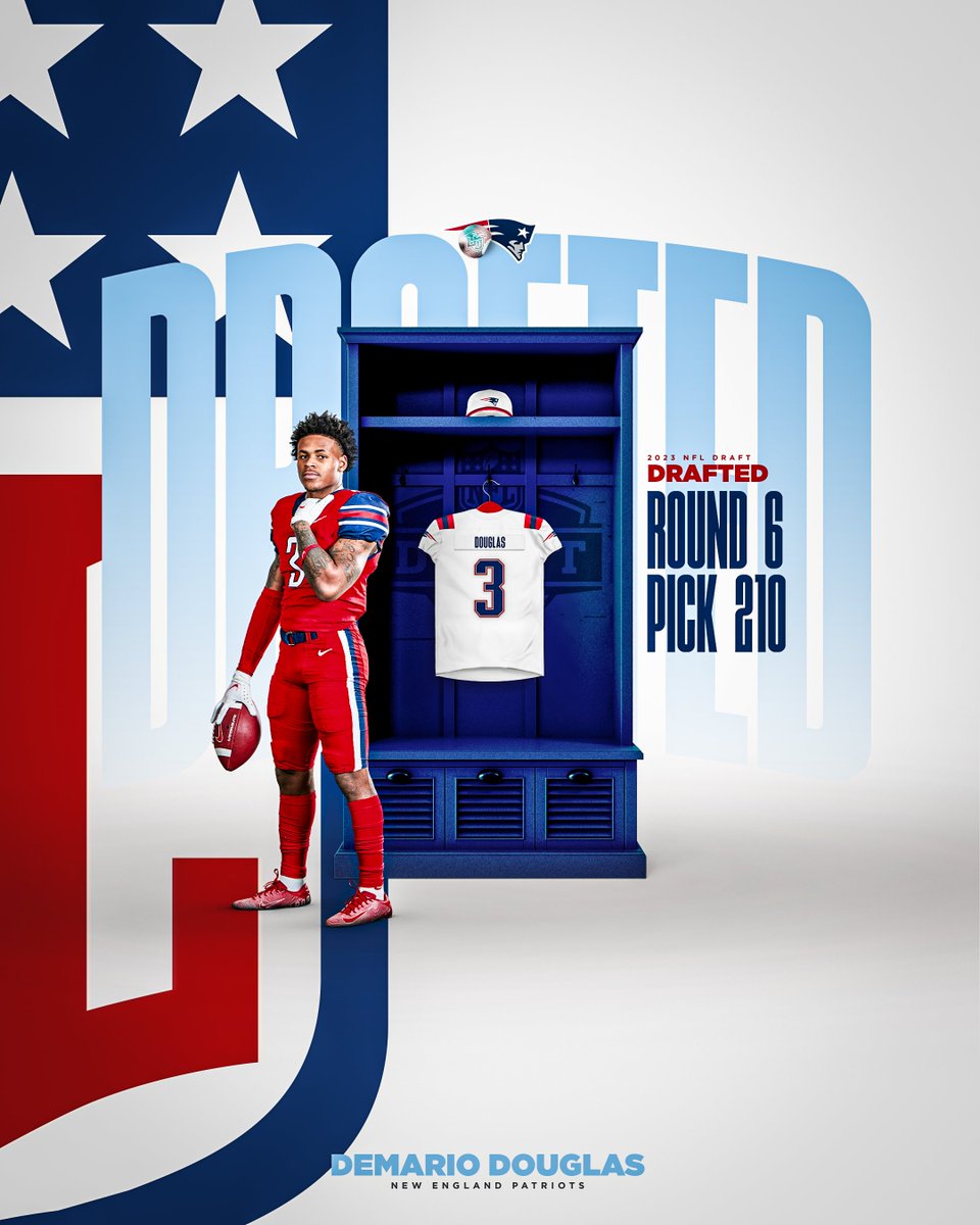 Pop's headed to New England ‼️

With the 210th pick in the 2023 #NFLDraft, the <a href="/Patriots/">New England Patriots</a> select Demario Douglas (<a href="/popshotta3/">DeMario Douglas3️⃣</a>)