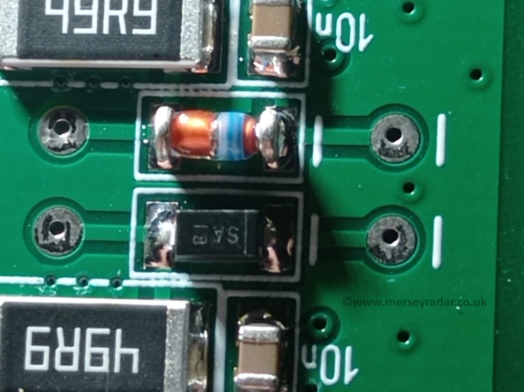 merseyradar's tweet photo. Hmmm 🤔, Irregularity found on the #ATU100 #N7DCC not a matched pair of 1N5711 as in schematic.
Different diodes on fwd and rev paths of SWR bridge could lead to incorrect/false matching.
@TheSmokinApe had same issue.
I recall work done by Rafael #PU1OWL https://t.co/6tyr54FHLh https://t.co/ItYKfJbMZI