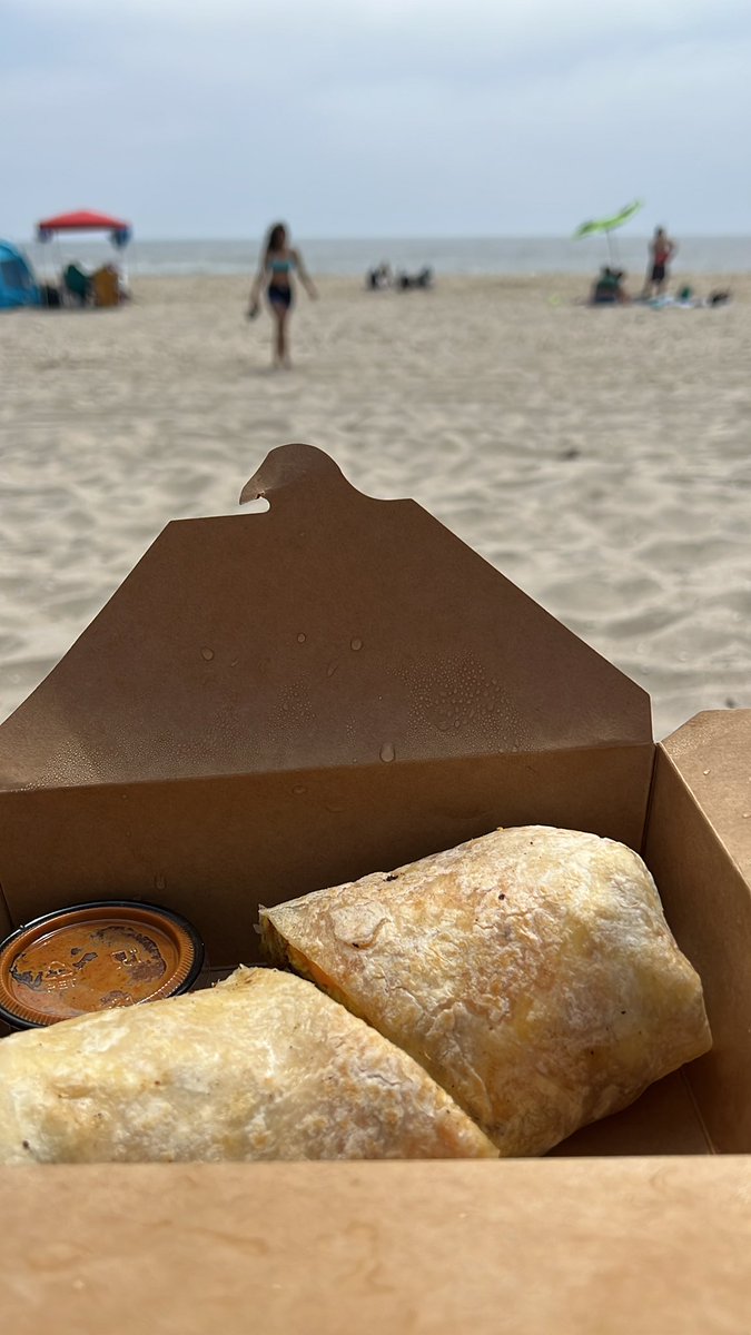 After a long ass stressful week, it’s time for #beach #breakfastburrito and #books
