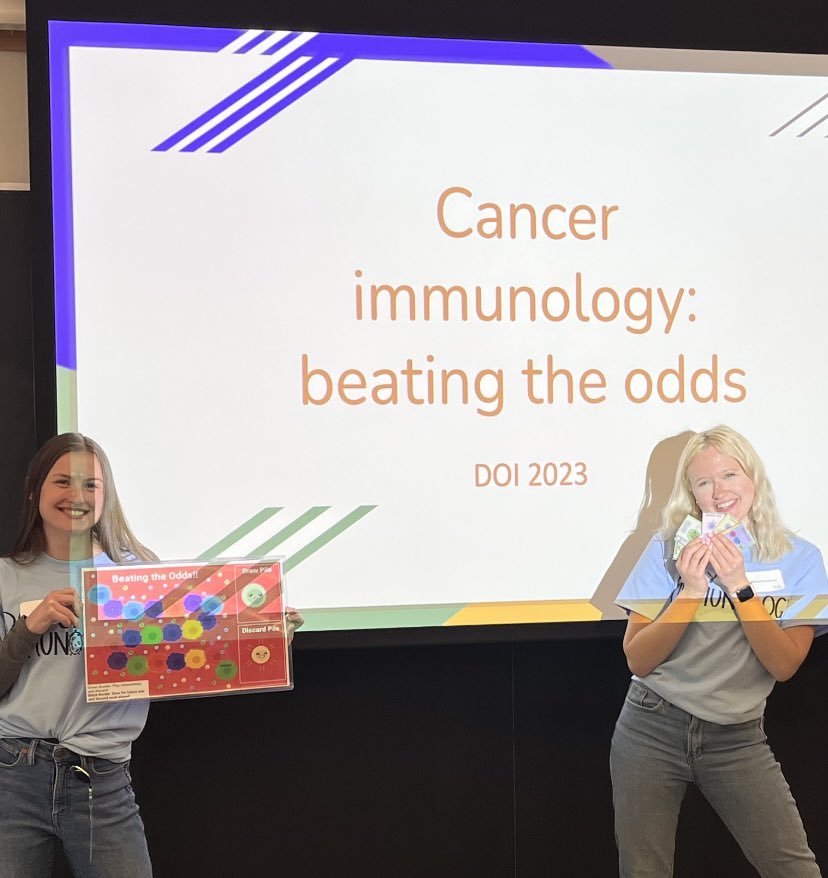 MackJBender's tweet photo. Had a blast seeing local high students play the cancer immunology-themed board game @LenaWirth22 and I made for @YaleIBIO’s #DayOfImmunology! @ImmunologyAAI https://t.co/enwpS0jc1e