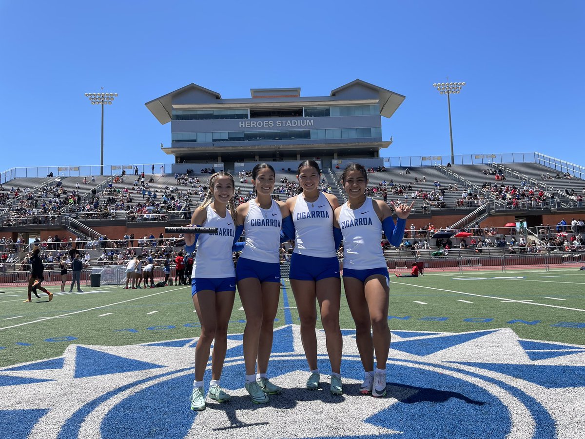 Fast_Fearless's tweet photo. Our season comes to an end today at the Region IV 5A meet. 

Emily Loredo finished 4th in the 100m and 3rd in the 200m 

Our 4x200 finished 7th - Izhar Quintero, Lexy Lara, Samantha Solis, Nelly Macias 

Our 4x1 finished 12th - Izhar Quintero, Lexy Lara, Samantha Solis, Sherlyn G https://t.co/fBABXMoa5Y