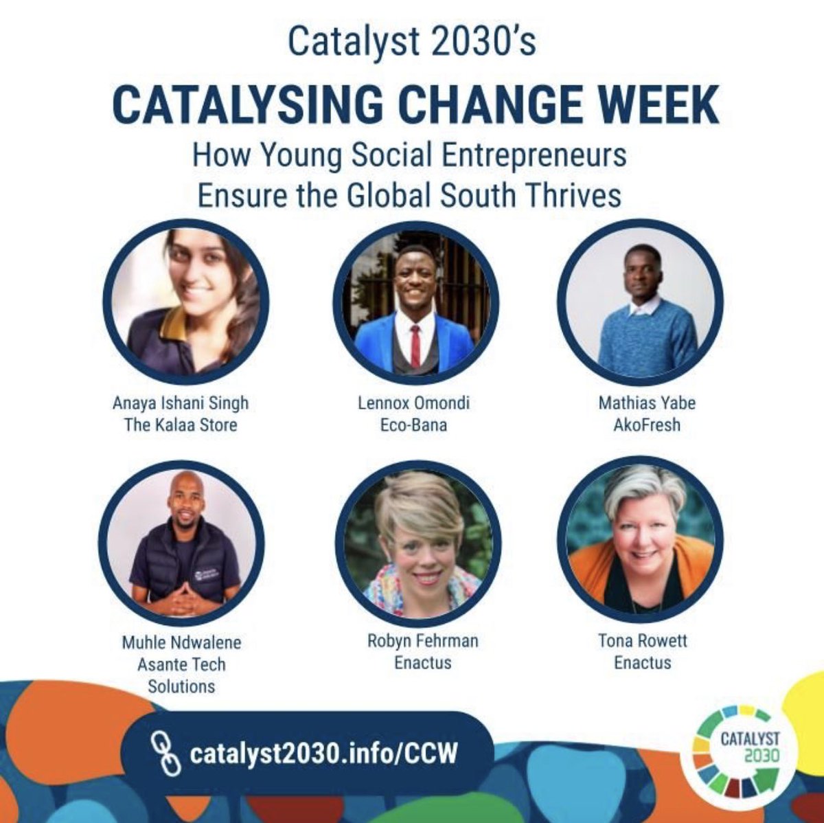 Join me at the #CatalysingChangeWeek2023! 

Excited to be speaking with @enactus CEO Robyn Schryer Fehrman on a panel discussion about how young social entrepreneurs ensure the global south thrive

Date: 1 May (12:30 pm GMT / 2:30 pm CET )

Register: lnkd.in/gHwQFHAH