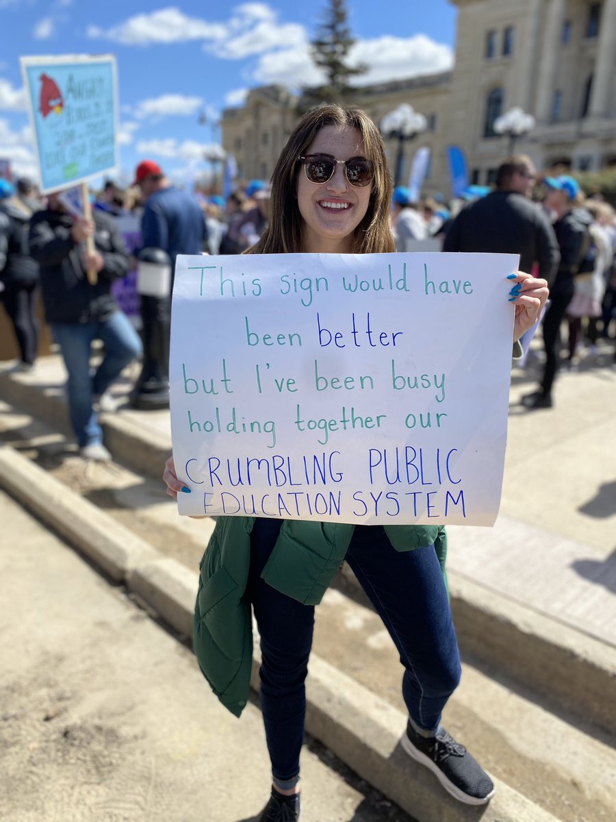 Rally for Public Education. We need a government that provides our schools with predictable and adequate funding. Our students deserve it. #makenoise4ed #publicschoolproud #fundeducation <a href="/PremierScottMoe/">Scott Moe</a> <a href="/SaskTeachersFed/">Saskatchewan Teachers' Federation</a> <a href="/StoonPubSchools/">Saskatoon Public Schools</a>
