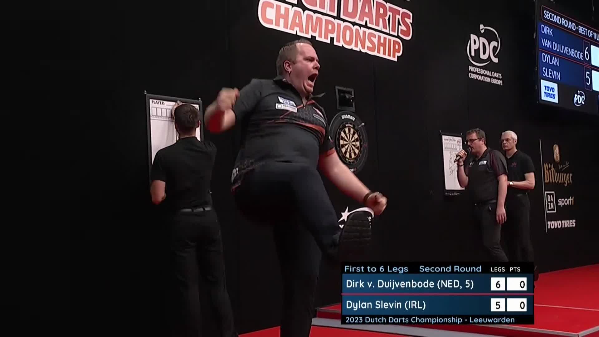 PDC Darts on Twitter "DIRK FALLS OVER THE LINE! 🇳🇱 What a way to win it! 🔥 Dirk van Duijvenbode