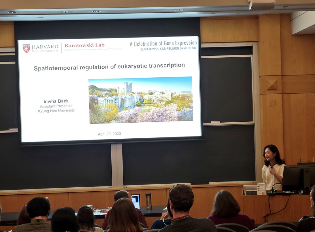 bmart87's tweet photo. @InwhaBaek with a fantastic talk  to conclude the Buratowski lab 60/30 reunion and celebration (Steve and Robin’s 60th birthdays and the 30th anniversary of the lab)! https://t.co/y9nmvXBgad