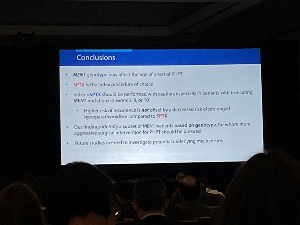 samira_sadowski's tweet photo. Great presentation @OmairShariq on surgical management in #PHPT in #MEN1 -> genotype is important and #STXT is the ttt of choice #AAES2023 @TheAAES https://t.co/WfGnH28wdl