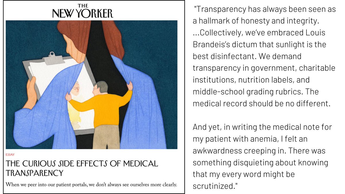 'The Curious Side Effects of Medical Transparency' In this article for The New Yorker, I explore the idea of transparency, which is not always as spotlessly clear as its name implies. @NewYorker #MedTwitter #NurseTwitter