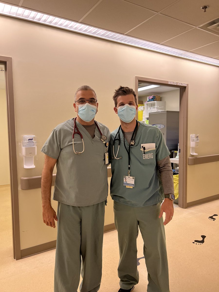 TrevorJain's tweet photo. So awesome to have worked a shift with Mike Hannah.  A medical student who was one of the first graduates of the BSc In Paramedicine program.  He is going to be an outstanding physician.  Yes I already got a verbal promise from him to practice on the island when he is done. https://t.co/8mStVvX5gi