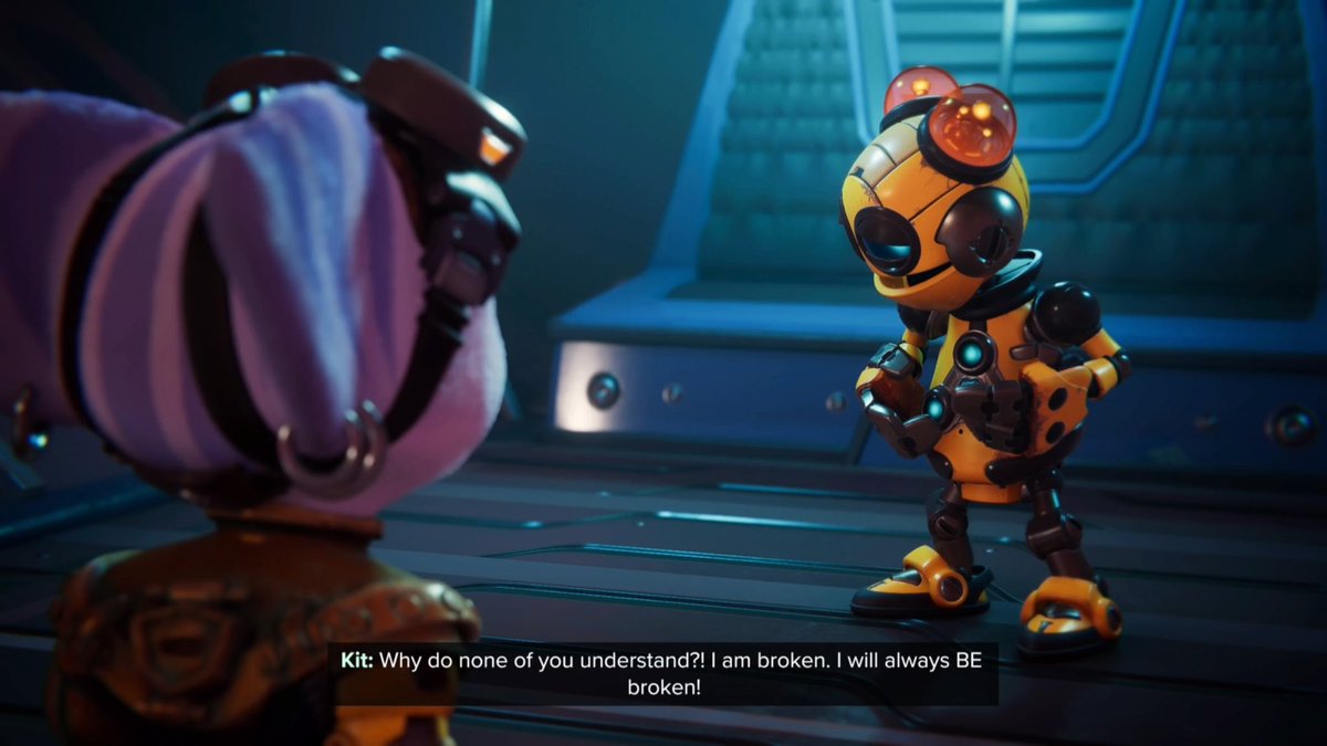 ChillGameRevs's tweet photo. With these 2 lines of dialogue, I found myself relating more to a sentient alternative universe robot than 99% of other video game characters. Well done as always, @insomniacgames 

#ratchetandclankriftapart 
#PS5
@PlayStation https://t.co/BwMeFpHCwk