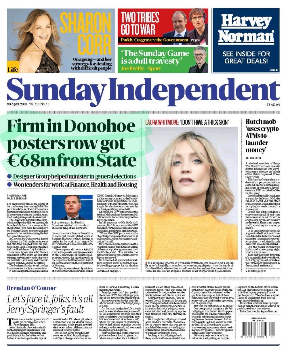 noshiteplease's tweet photo. O Deary Weary Me , Back to Naughty Waughty Paschal The Rascal &amp; #posters again .

Tomorrow's Front page of the Sunday Indo.

Hope I've not spoiled your evening @FineGael 🤭 https://t.co/K02RiWINzB