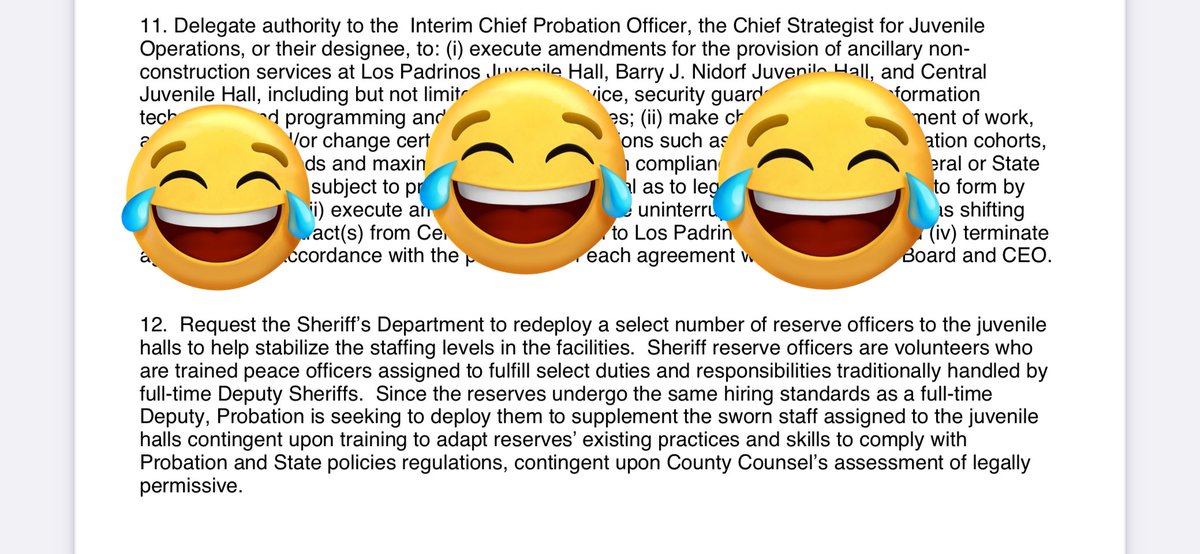 The clownshow which is the @LACountyBOS and the @LACountyCEO and @LAProbation wants to ask the @LASDHQ to help with the staffing levels at the JH 😂 

@LACoSheriff_33