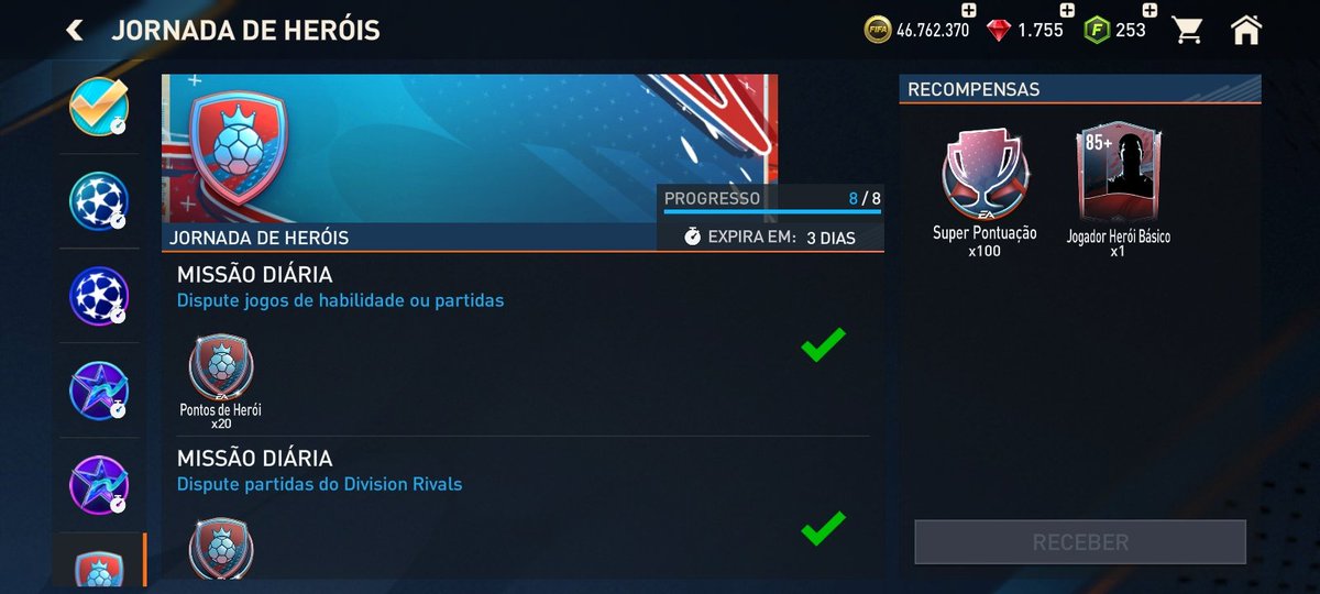 maiconmozerz's tweet photo. @EAFIFAMOBILE Big! Completei a missão e não veio recompensa 🤷🤷 https://t.co/SF0FVcYr15