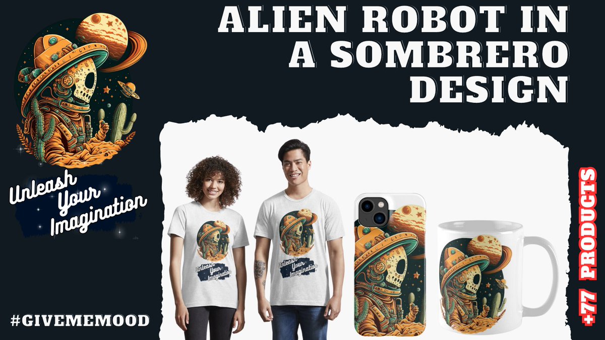 GiveMeMood's tweet image. Explore the 🚀👽 Universe with our Alien Robot in a Sombrero 🤖🌵  Design. This unique and vibrant print 🎨 will take you on a cosmic  adventure! Perfect for space enthusiasts and art collectors alike. 
✅redbubble.com/shop/ap/144561…

#GiveMeMood #Alien  #CosmicAdventure  #SpaceArt