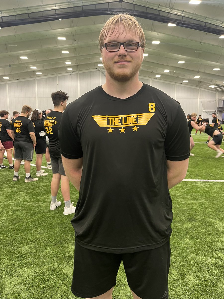 NWahlScouting's tweet photo. Lisbon, IA 2024OT @JonahReiling  was another offensive tackle that intrigued me today at @thelineshowcase Iowa. He showed off tons of strength in his drive &amp; angle blocking and at 6’4 260, certainly is a scholarship level OT in my eyes. #TheLineIA https://t.co/GEgzcEDNMv