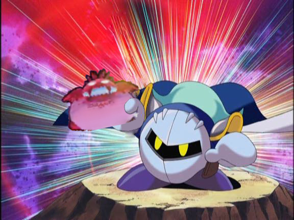 MetaHoldingStuf's tweet photo. Meta Knight is holding Fatty Doomer. https://t.co/hljcalPFtr