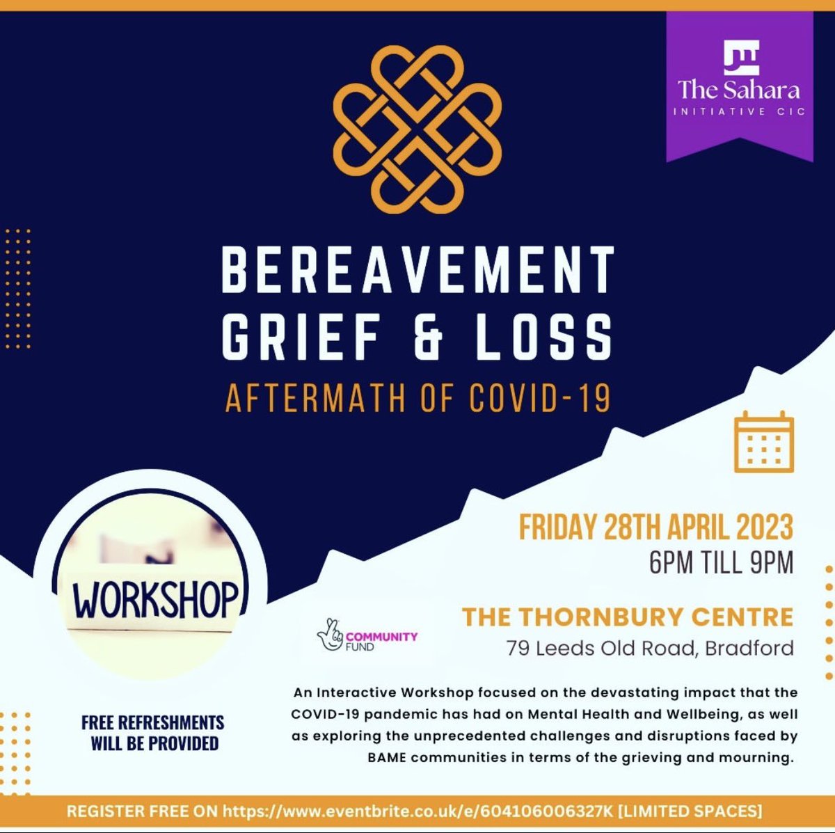 CllrZaraHussain's tweet photo. At the bereavement, grief & loss workshop yesterday delivered by @Sahara_CIC
The workshop gave an insight into how the aftermath of Covid-19 has had an impact more so on the BAME community.
#mentalhealthawareness #mentalhealth #bereavementsupport #grief #losingalovedone https://t.co/26vcutjd2p