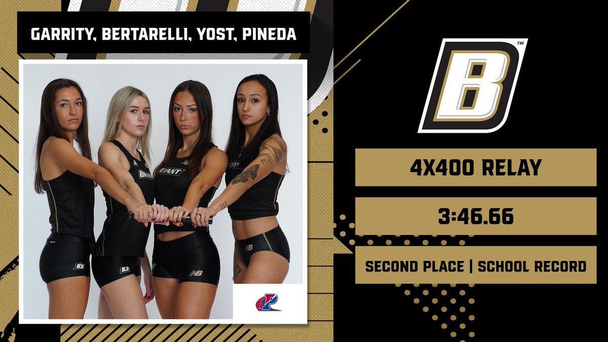 BryantXCTF's tweet photo. NEW SCHOOL RECORD!
The women's 4x400 team makes some history en route to a second place finish in the Collegiate East division at the Penn Relays! https://t.co/Lv8kuOa6ew