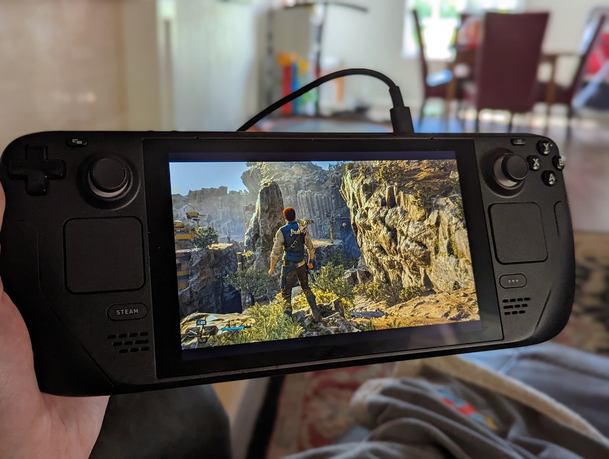 Corgiboltz's tweet photo. #SteamDeck #JediSurvivor #PS5remoteplay https://t.co/gLrV9sbyYp