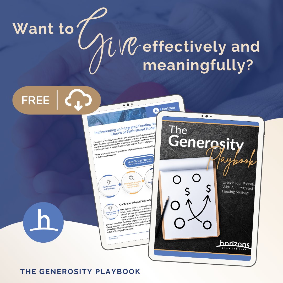 HorizonsSteward's tweet image. Want to give effectively and meaningfully? The Generosity Playbook has got you covered! Our expert team has distilled decades of research and experience into a practical, actionable guide that will help you. #givingtips #philanthropy hubs.ly/Q01MTZnt0