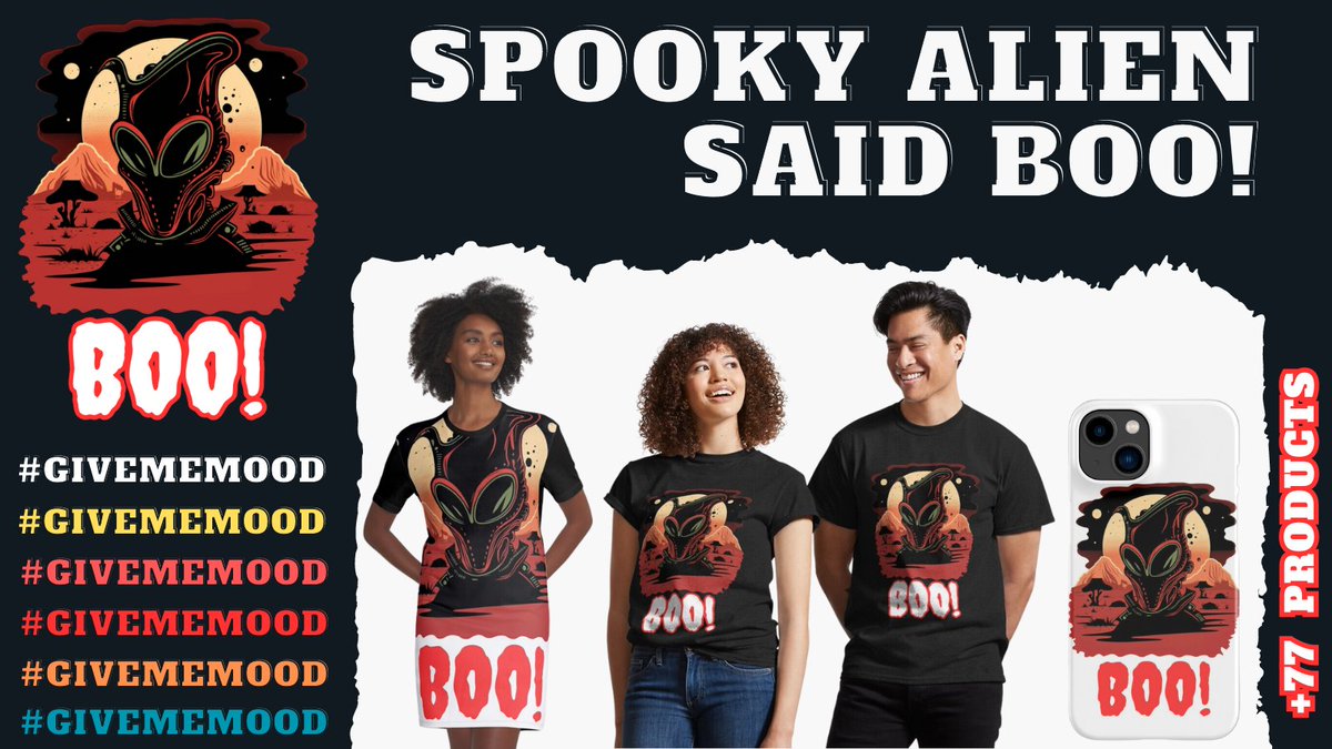 GiveMeMood's tweet image. Our Spooky 👽 says BOO! 👻 Check out our Funny Print Collection for a  unique and quirky addition to your home decor 🏠🎨. Perfect as a  conversation starter or a gift for the alien enthusiast in your life!  
🔴 redbubble.com/shop/ap/144271…

#Alien #FunnyPrints #GiveMeMood #GiftIdeas