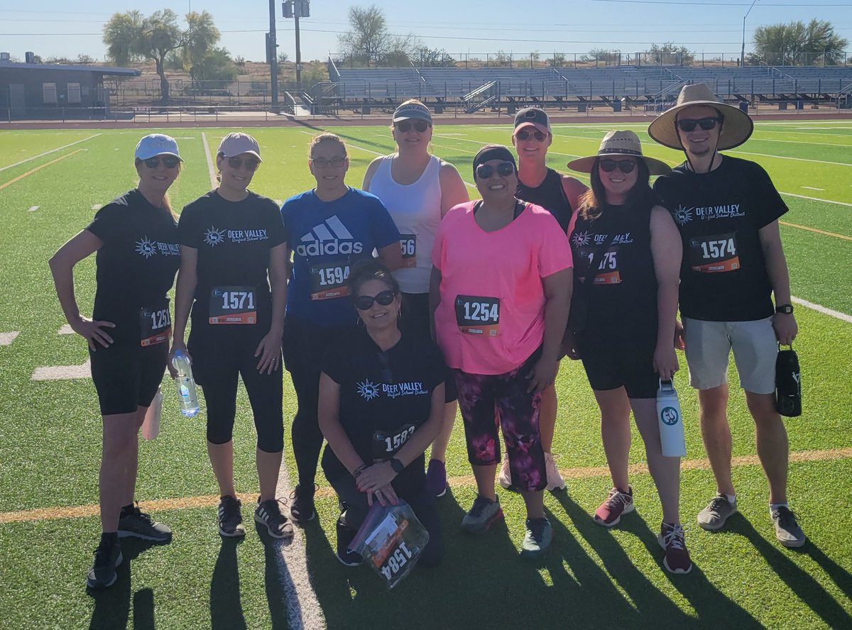 DesertSageElem's tweet photo. Desert Sage crew had a great time at the 1st ever DVUSD 5K/1K run &amp; walk. Congrats, Ms. McNamara on getting 3rd place in her group for the 5K run! 
#GeckoPride https://t.co/tWGMkzeEuD