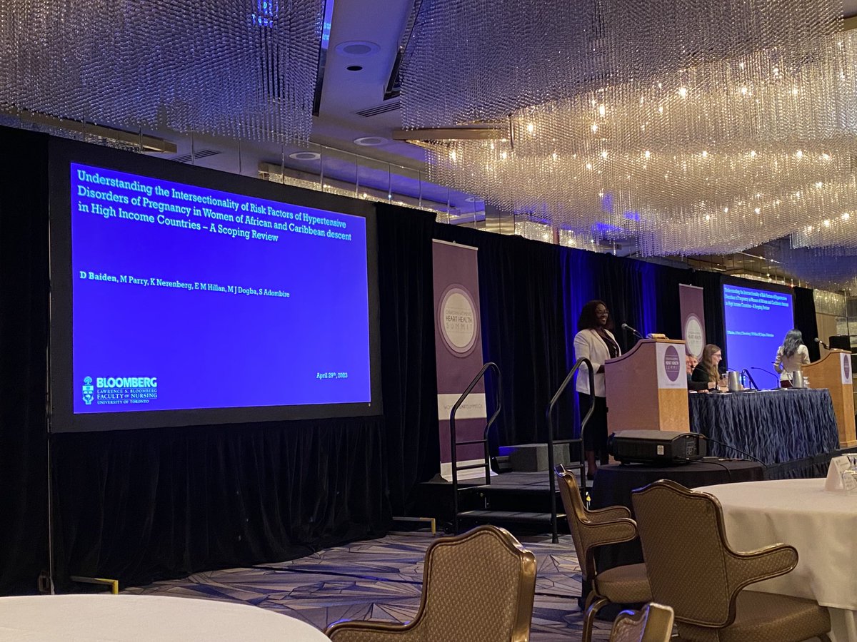 Outstanding presentation by PhD candidate ⁦<a href="/baiden_deborah/">Deborah Baiden</a>⁩ on intersectional risk factors for #HDP African and Caribbean women.