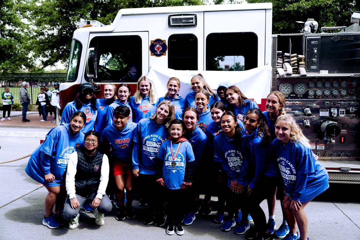 SMUMustangs's tweet photo. The FIRST @SMU_SAAC Fire Truck Pull 🚒 was a huge success! Everyone pulling in the same direction to support @curingcancer
#MustangsForACure #curingkidscancer #forthekids https://t.co/7Xxpn1xemv