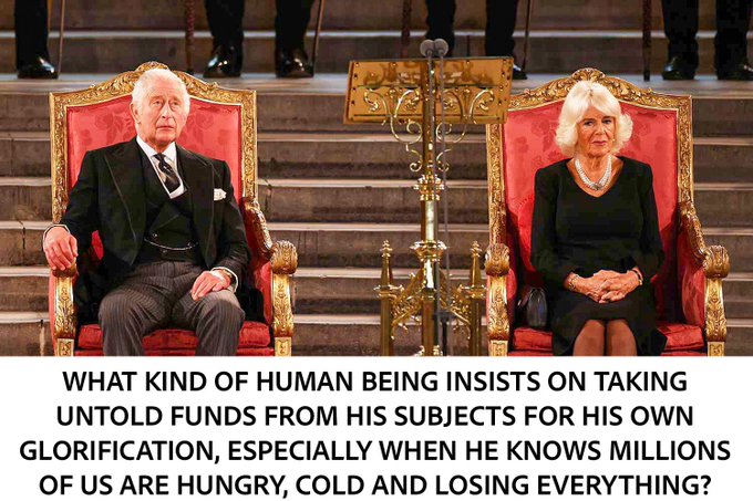 🔴KING CHARLES III

👉Retweet if you agree it's time to abolish the monarchy.

#NotMyKing  <a href="/RepublicStaff/">Republic</a>
