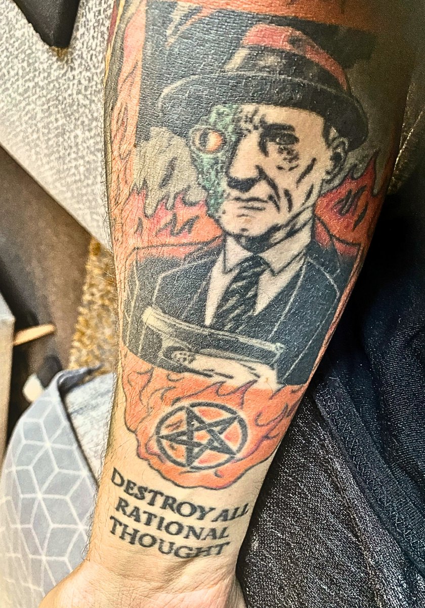 JerryReadStoned's tweet photo. My 'William S. Burroughs tattoo' from a toxic mood. https://t.co/3BvJszBeNa