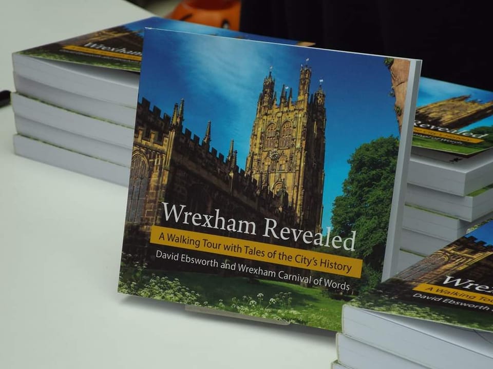 Our self-guided tour of Wrexham's history by @EbsworthDavid can be purchased at Waterstones and #WrexhamTouristInformationCentre. This pocket-size book is rich with Wrexham's history and guides you around 20 historical stops. All proceeds from sales go to #WrexCarnival