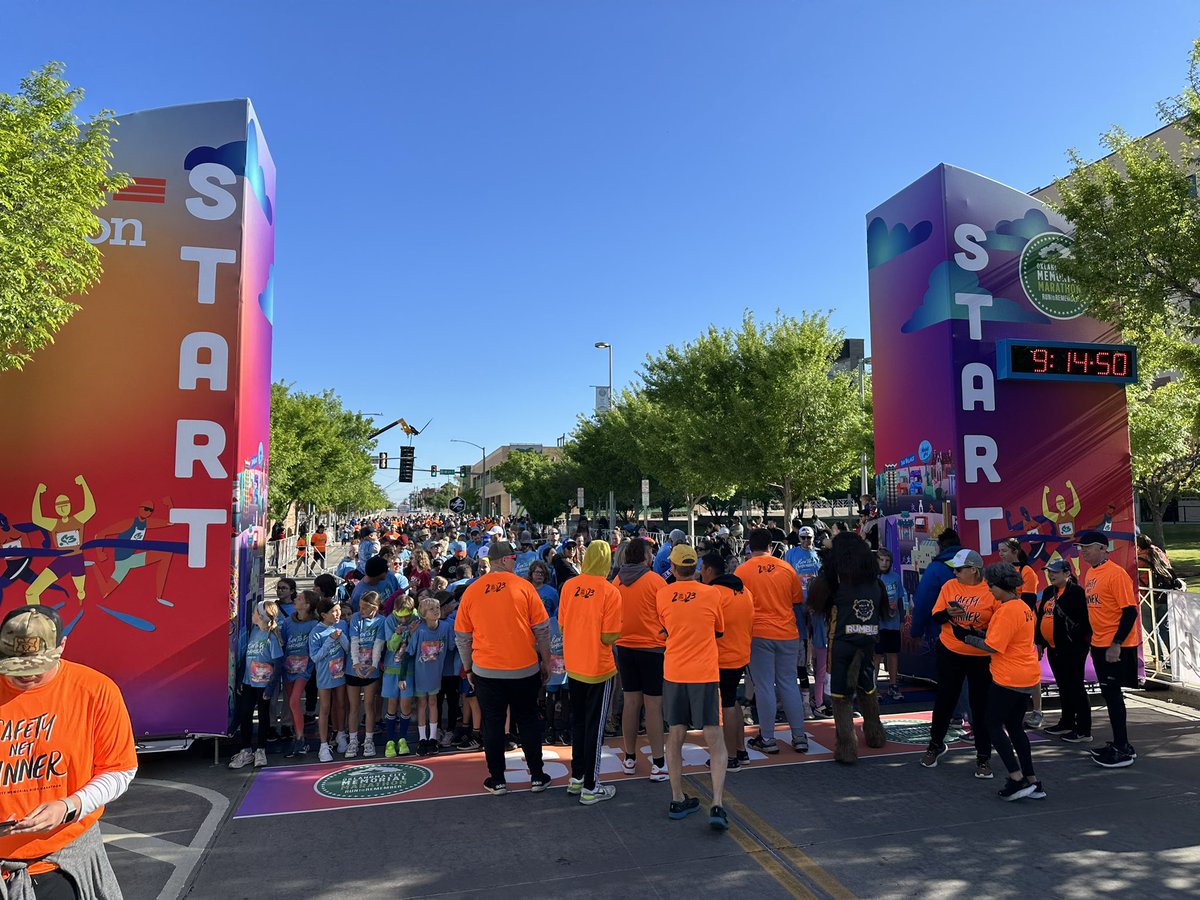 1BroncoFootball's tweet photo. Today our Bronco Football O-Line lived out a core value that we have here at Mustang! “Love others as much as yourself.” It was awesome to see our guys have so much fun running with &amp; helping to keep safe the 2000+ kids running at the OKC Memorial Kids Marathon! #CharacterLeaders https://t.co/NQNvcIbDIG