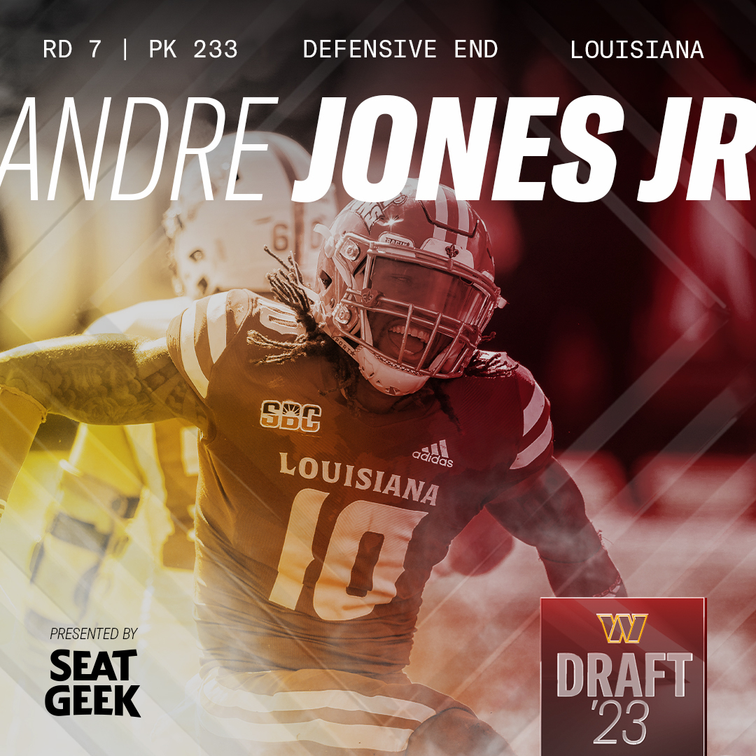 Commanders's tweet photo. Rounding out the draft with a Ragin' Cajun! 

@_mill_ticket | #HTTC https://t.co/aZ52ZLvWXe