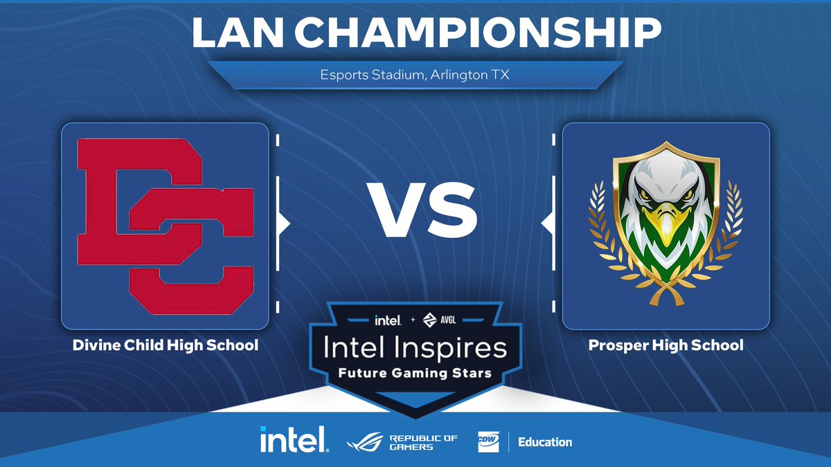 AVGLofficial's tweet photo. The #IntelInspires Finals for High School Rocket League are underway!
@DCHS_Esports vs. @PHSEagleEsports
🔴 https://t.co/ywhRb17b6I https://t.co/r00jPid4Ub