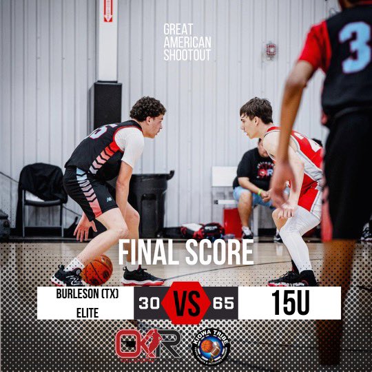 15U moves to 1-1 with a 35 pt win. 4 kids in double digits, led by Jordan Martinez with 12 pts. ‘26 David Walling scored 11 pts. Bradley Island and Jaxen Head both had 10 a piece. Next game at 7:50 pm.